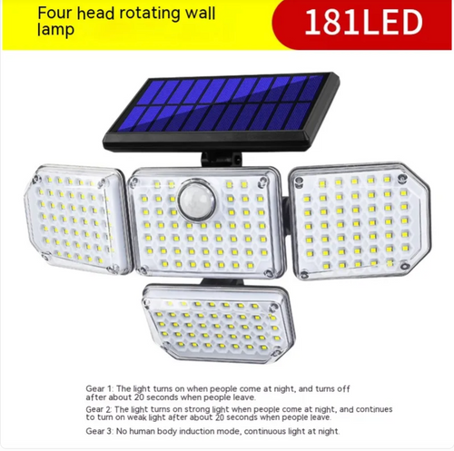 New Solar Wall Lamp Three Ends Outdoor Waterproof Human Induction