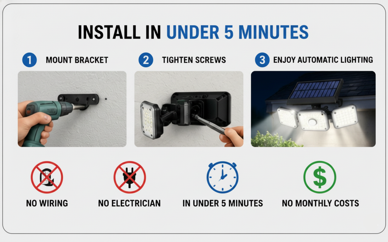 Triple-Head Solar LED Light